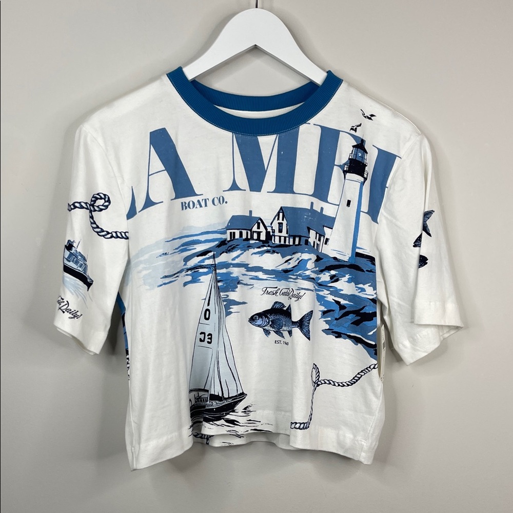 Anthropologie Maeve NWT The Corey Short-Sleeve Boxy Tee: Printed Souvenir Small - Picture 5 of 9
